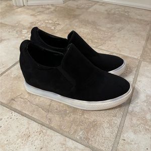 Black faux suede shoes